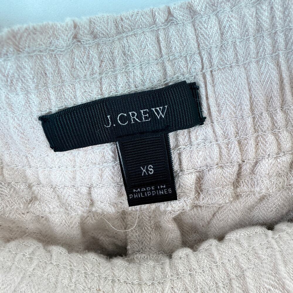 J.Crew Women's Linen Herringbone Drawstring Shorts Ivory Beach SIZE XS - Picture 3 of 6